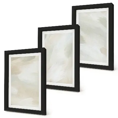 Bright abstract canvas wall art triptych delicate boho style framed