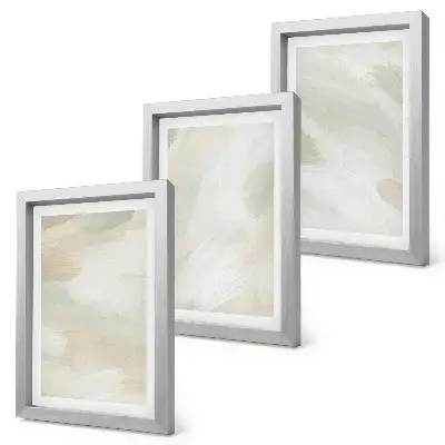 Bright abstract canvas wall art triptych delicate boho style framed