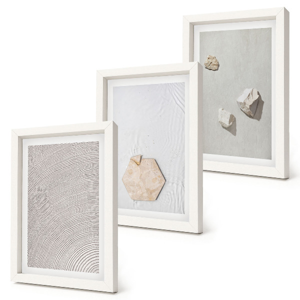 3-piece wall art set Light textures on the sand, delicate boho style
