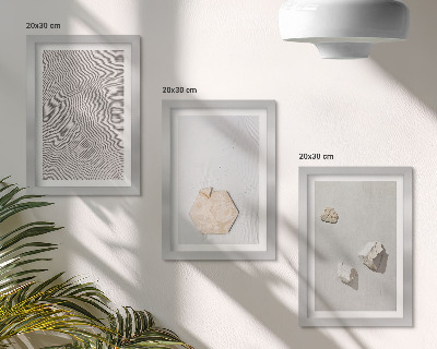 3-piece wall art set Light textures on the sand, delicate boho style