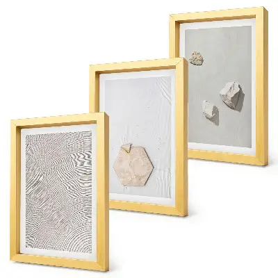 3-piece wall art set with light sand textures in a delicate boho style