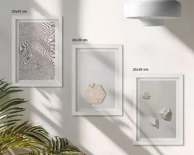 3-piece wall art set with light sand textures in a delicate boho style