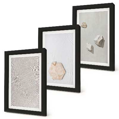 3-piece wall art set Light textures on the sand, delicate boho style