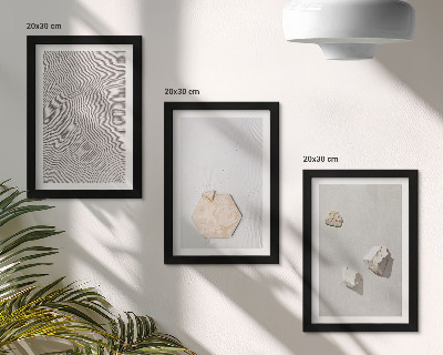 3-piece wall art set Light textures on the sand, delicate boho style