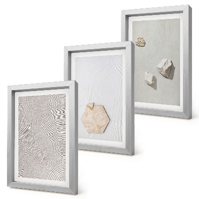 3-piece wall art set Light textures on the sand, delicate boho style