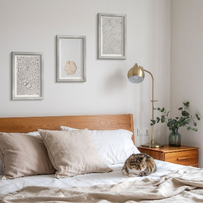 Photo frame wall Light textures on the sand, delicate boho style