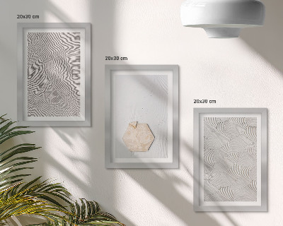 Photo frame wall Light textures on the sand, delicate boho style