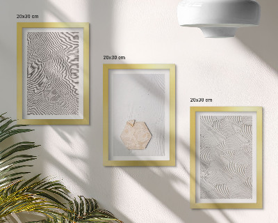 Photo frame wall Light textures on the sand, delicate boho style