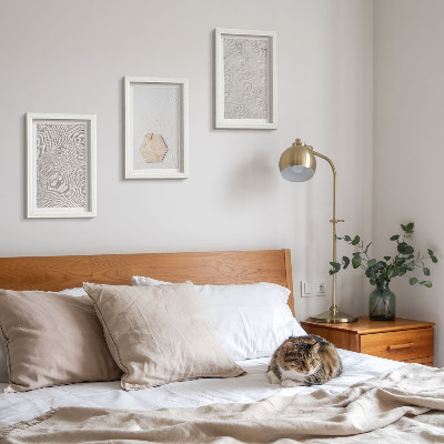Photo frame wall Light textures on the sand, delicate boho style