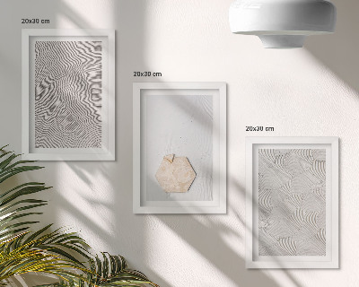Photo frame wall Light textures on the sand, delicate boho style