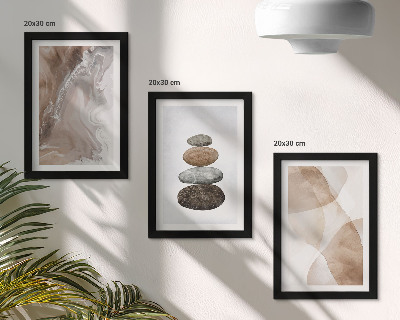 Framed triptych Abstract shapes painted structures in pastel colors