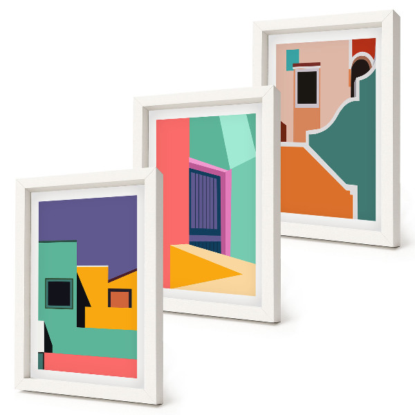 Photo frame wall Colorful illustrations of the city in a modern style