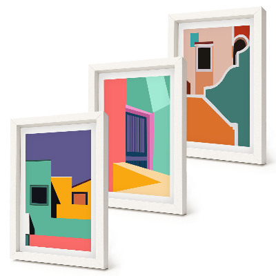 Photo frame wall Colorful illustrations of the city in a modern style
