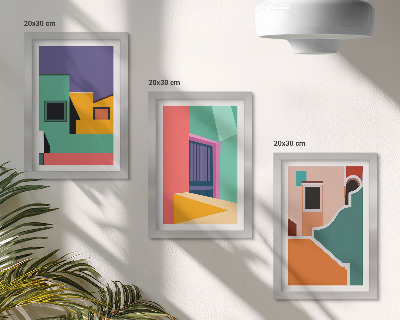 Photo frame wall Colorful illustrations of the city in a modern style