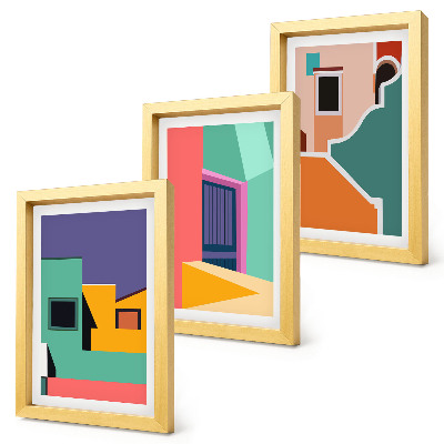 Photo frame wall Colorful illustrations of the city in a modern style