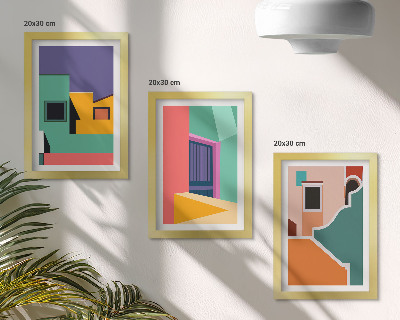 Photo frame wall Colorful illustrations of the city in a modern style
