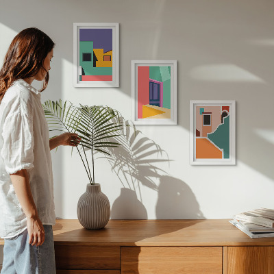 Photo frame wall Colorful illustrations of the city in a modern style