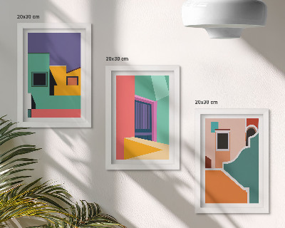 Photo frame wall Colorful illustrations of the city in a modern style
