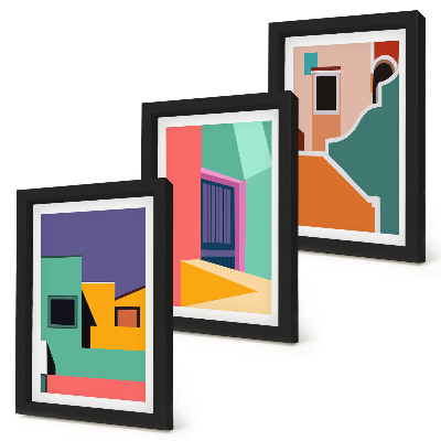 Photo frame wall Colorful illustrations of the city in a modern style
