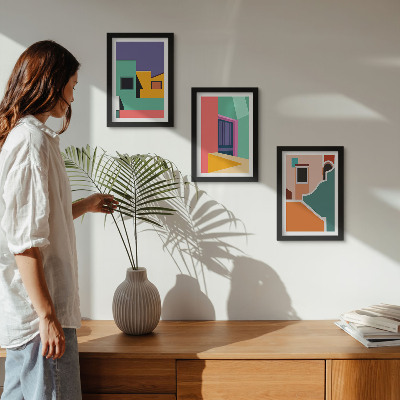 Photo frame wall Colorful illustrations of the city in a modern style