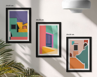 Photo frame wall Colorful illustrations of the city in a modern style