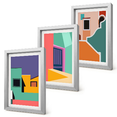 Photo frame wall Colorful illustrations of the city in a modern style