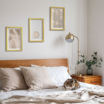 Framed triptych Subtle textures in a natural boho style