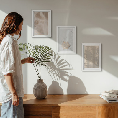 Framed triptych Subtle textures in a natural boho style