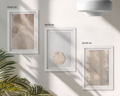 Framed triptych Subtle textures in a natural boho style