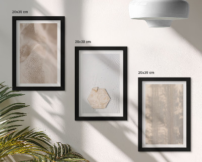 Framed triptych Subtle textures in a natural boho style