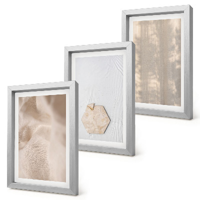Framed triptych Subtle textures in a natural boho style