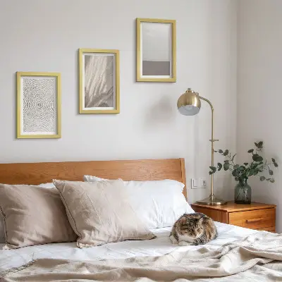 3-piece wall art set with delicate natural textures in a boho style
