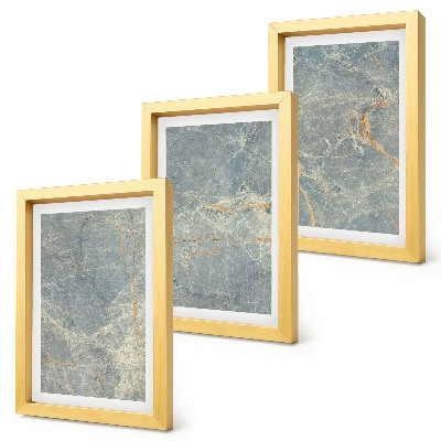 Framed triptych Green veined marble decorative stone structure