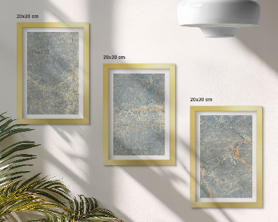 Framed triptych Green veined marble decorative stone structure