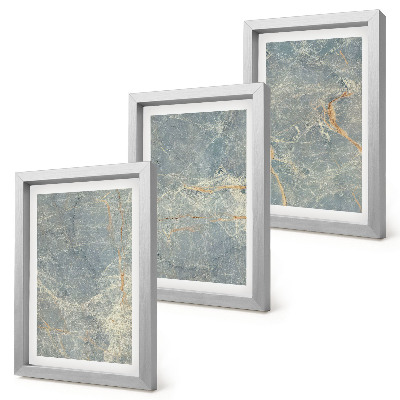 Framed triptych Green veined marble decorative stone structure