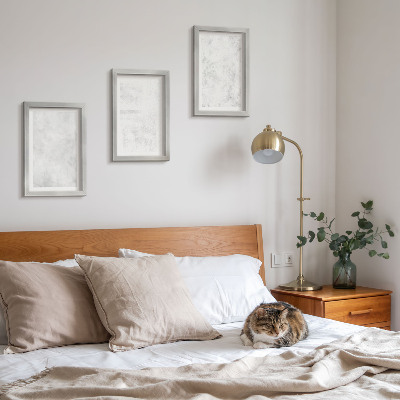 3-piece wall art set White spots on canvas minimalist backgrounds