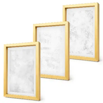 3-piece wall art set with minimalist white spots on canvas backgrounds