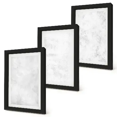 3-piece wall art set with minimalist white spots on canvas backgrounds
