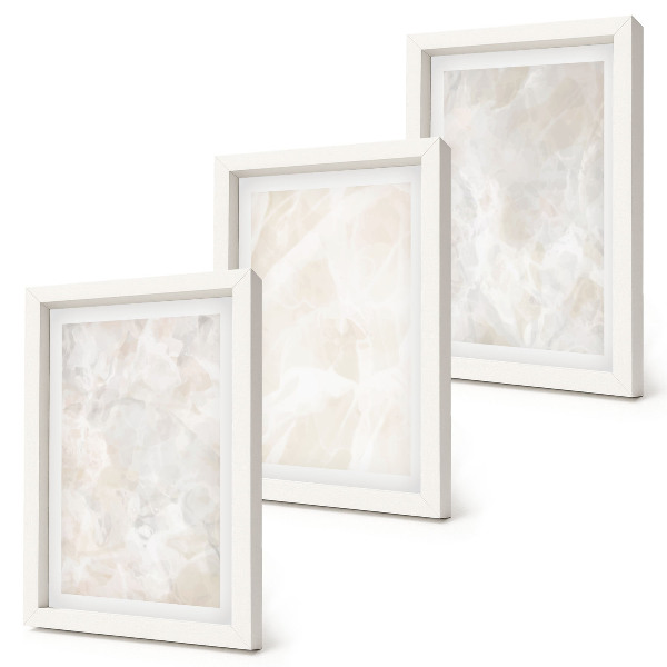 Photo frame wall Stone pastel structures of white marble