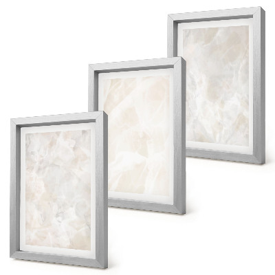 Photo frame wall Stone pastel structures of white marble