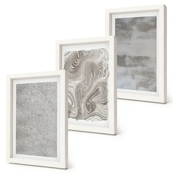 Industrial structures abstract design framed triptych