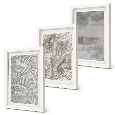 Industrial structures abstract design framed triptych