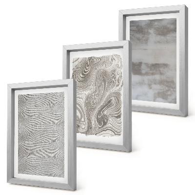 Framed triptych Industrial structures abstract design