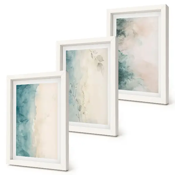3-piece wall art set minimalist spilled watercolor print on canvas