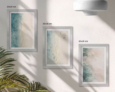 3-piece wall art set Spilled watercolors on canvas minimalist style
