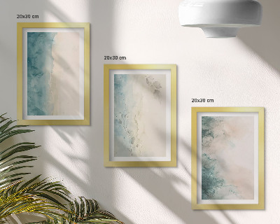3-piece wall art set Spilled watercolors on canvas minimalist style