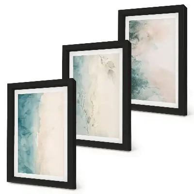 3-piece wall art set minimalist spilled watercolor print on canvas