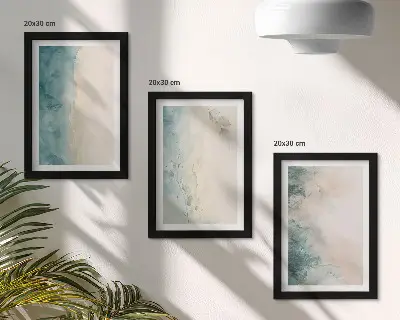 3-piece wall art set minimalist spilled watercolor print on canvas