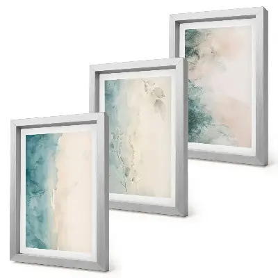 3-piece wall art set minimalist spilled watercolor print on canvas