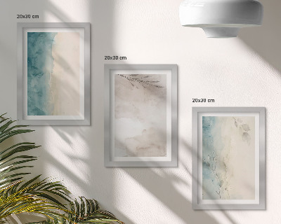 Framed triptych Subtle watercolor painterly texture